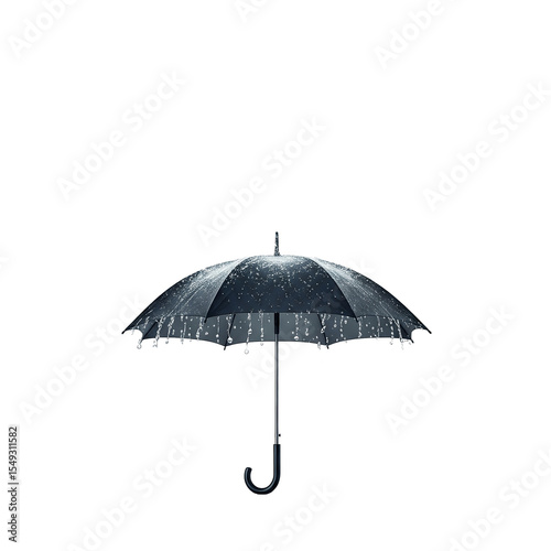 Umbrella with upward rain isolated on transparent background