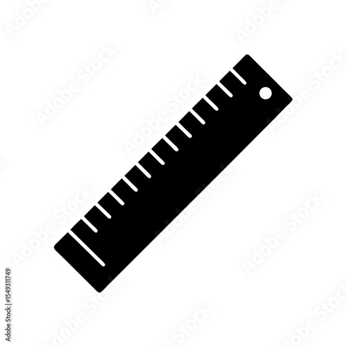 black silhouette of a ruler on white background  .svg