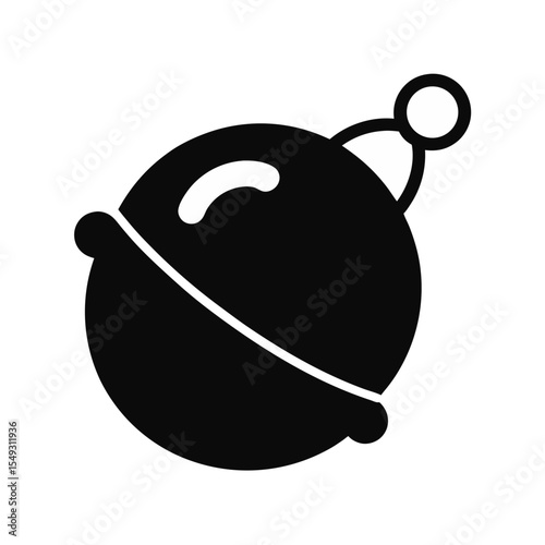 black silhouette of a sleigh bell on white backgro.svg