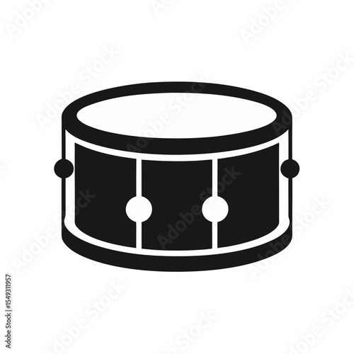black silhouette of a snare drum on white backgrou.svg