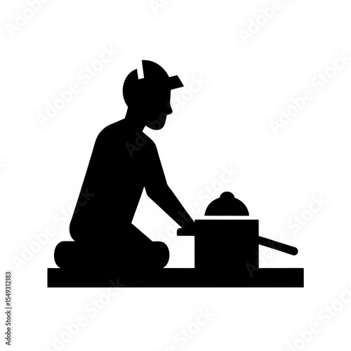 black silhouette of a tile cutter on white backgro.svg