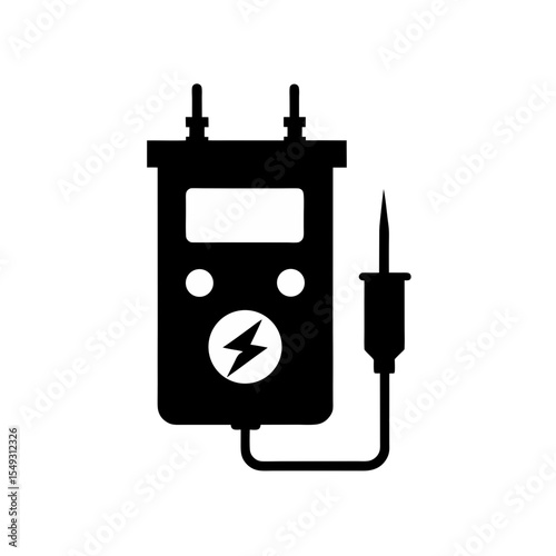 black silhouette of a voltage tester on white back.svg