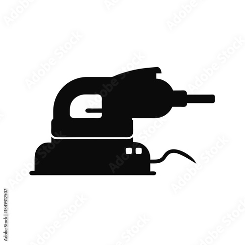 black silhouette of an electric sander on white ba.svg
