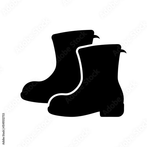 black silhouette of snow boots on white background.svg