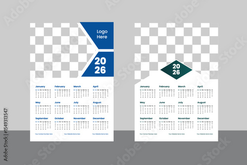 "2026 Calendar Template | Modern Printable Yearly Wall Planner for Office, School & Personal Use – Clean & Minimal Aesthetic"