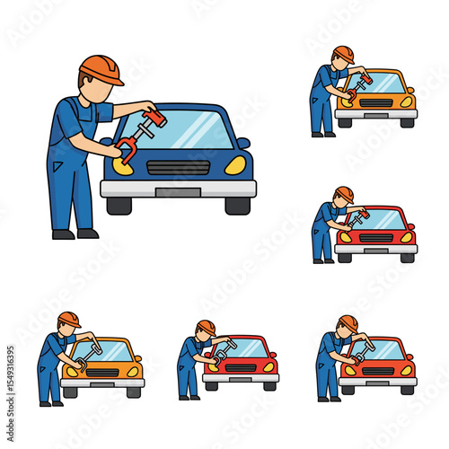 Auto Repair Mechanics Servicing and Repairing Cars