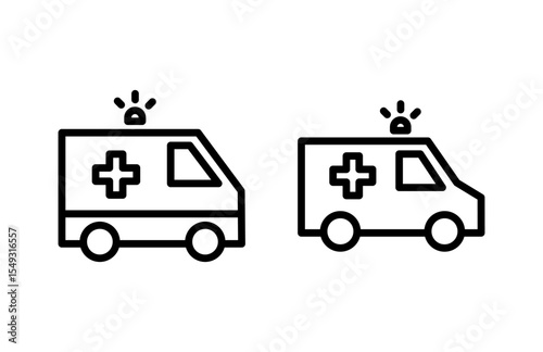 Ambulance icon vector illustration. ambulance truck sign and symbol. ambulance car