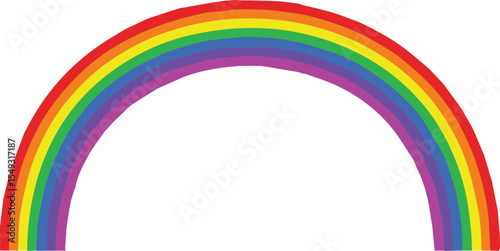 Rainbow arc isolated on transparent background with vibrant colors