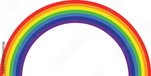 Rainbow arc isolated on transparent background with vibrant colors