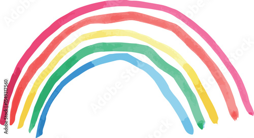 Watercolor rainbow isolated on transparent background