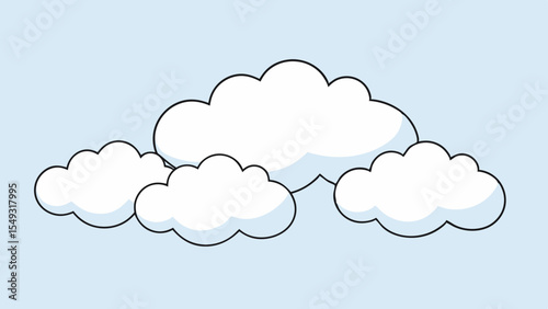 Cartoon clouds illustration simple design