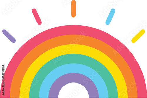 Bright and colorful rainbow isolated on transparent background