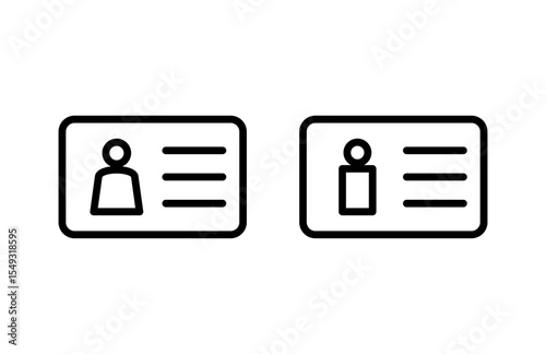 License icon vector illustration. ID card icon. driver license, staff identification card