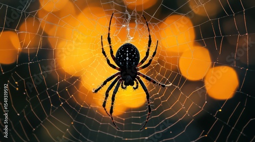 Spiderweb Orb Weaver Sunset Macro Nature Photography