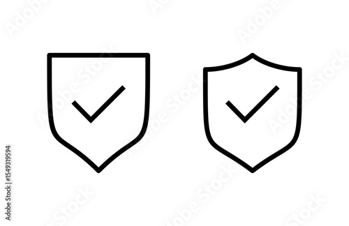 Shield check mark icon vector illustration. Protection approve sign. Insurance icon