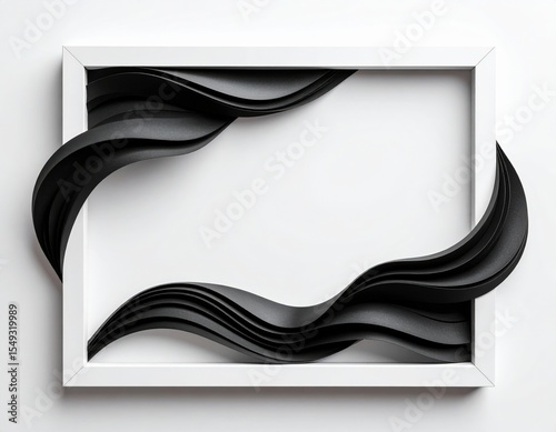 Abstract Black And White Geometric Frame Design