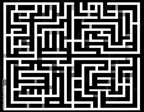 Complex Black And White Maze Design