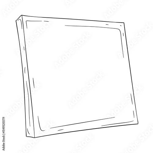 Framed Canvas A rectangular canvas with a black border standing