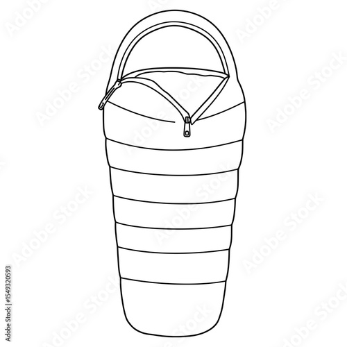 Sleeping bag with hood and zipper