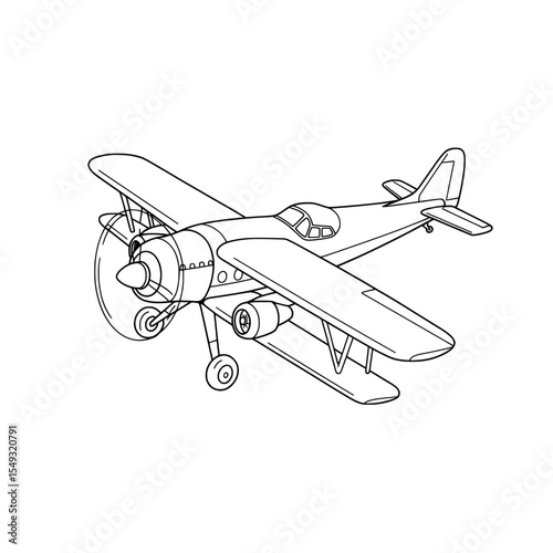 Biplane image shows a classic design, complete with wings, cockpit, propeller, and tail details