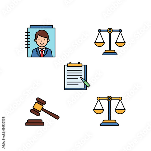 Legal Professionals Icons of Justice, Law, and Advocacy