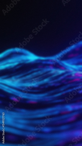 Abstract rendering of simulated waves with light blue and magenta accents on a dark background