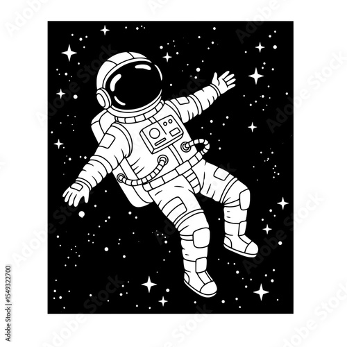 Astronaut in space with stars