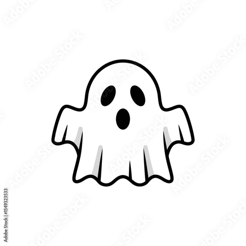 Spooky Ghost Illustration Cute Halloween Boo Design