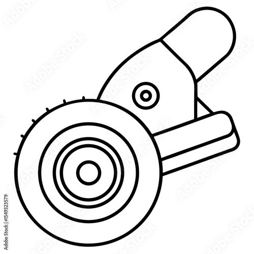 Rotary Blade Minimalist Line Art Vector