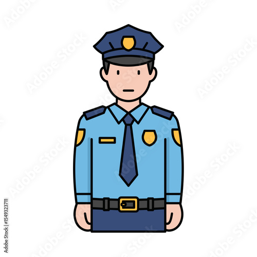 Police Officer Illustration  A Detailed Vector Graphic of a Law Enforcement Professional