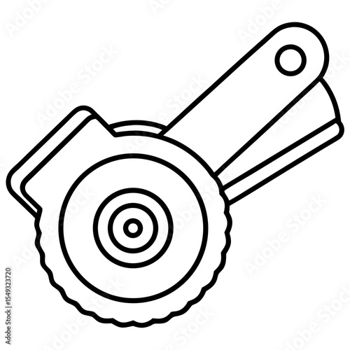 Rotary Blade Minimalist Line Art Vector