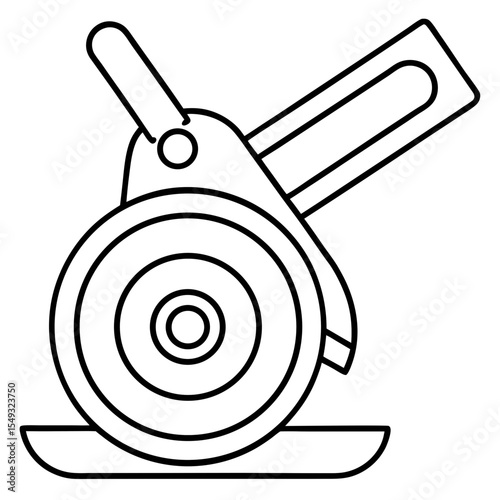 Rotary Blade Minimalist Line Art Vector