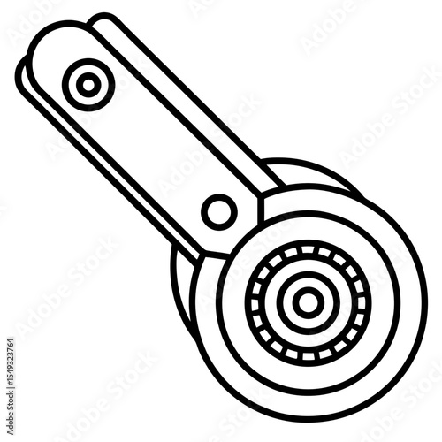 Rotary Blade Minimalist Line Art Vector