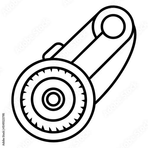 Rotary Blade Minimalist Line Art Vector