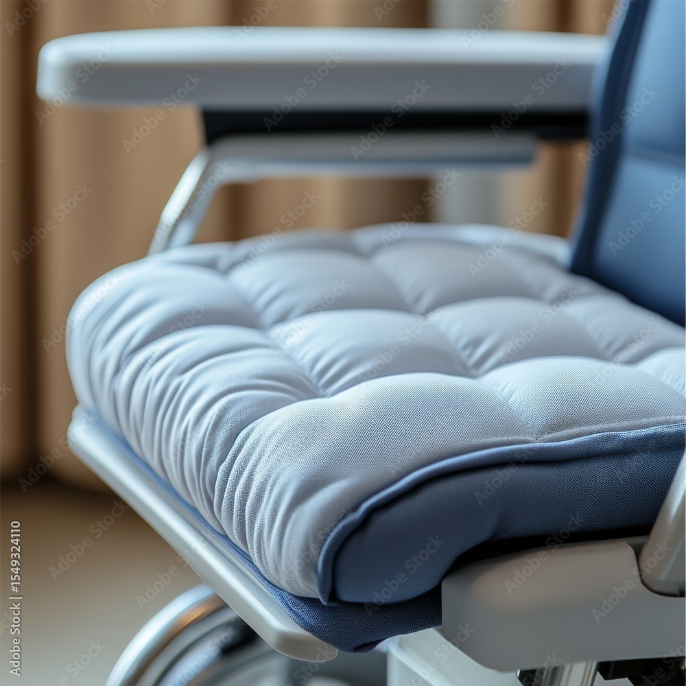 Fototapeta premium Modern Comfortable Office Chair with Soft Fabric and Ergonomic Design