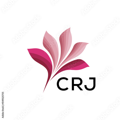 CRJ Creative Minimal Nature Logo, CRJ Later Logo, Modern Pink Leaf Logo Vector, Elegant Floral Abstract Logo Design. 
