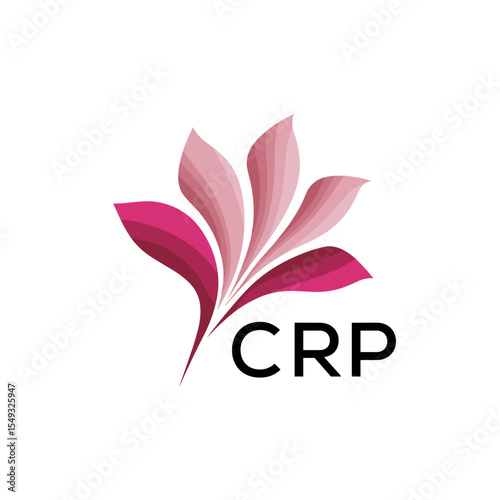 CRP Creative Minimal Nature Logo, CRP Later Logo, Modern Pink Leaf Logo Vector, Elegant Floral Abstract Logo Design. 
