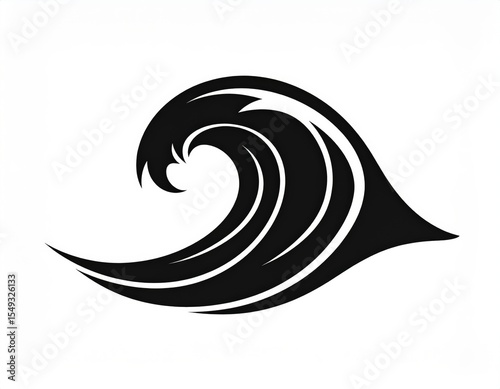 Abstract Black Wave Design