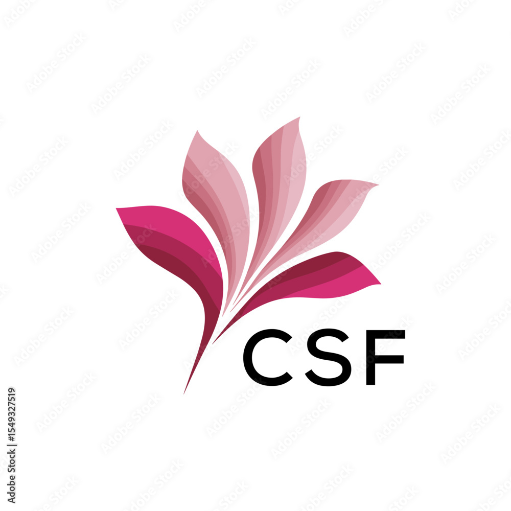 Obraz premium CSF Creative Minimal Nature Logo, CSF Later Logo, Modern Pink Leaf Logo Vector, Elegant Floral Abstract Logo Design. 