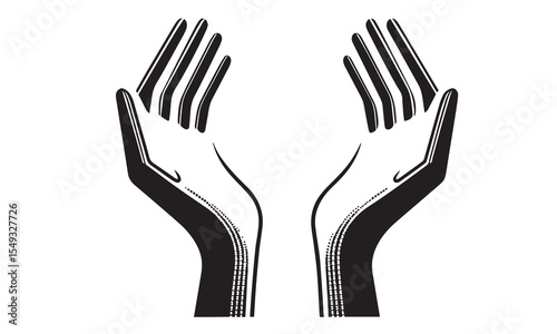 Hand vector silhouette, detailed hand gestures, positions, signs. Ideal arm, hands for illustrations, logos, icons