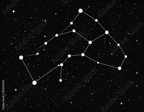 Pixelated Constellation On Black Background