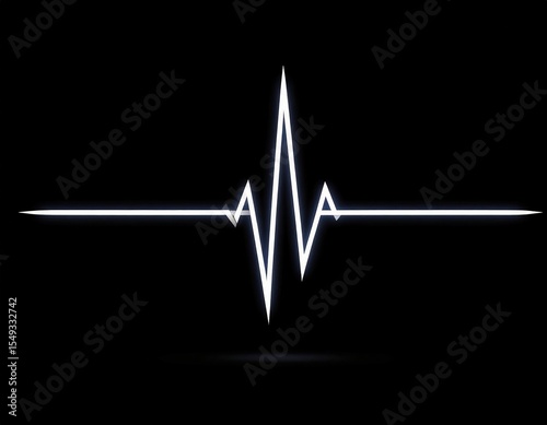 Abstract White Pixelated Heartbeat Graphic