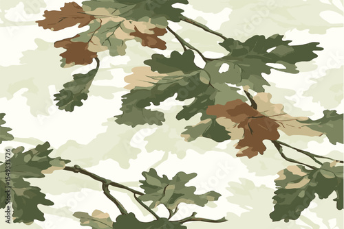 Forest real tree hunting camouflage seamless pattern design for military and hunting uniform. Hunting camouflage
