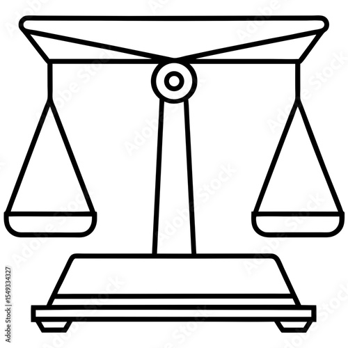 Analytical balance line art vector