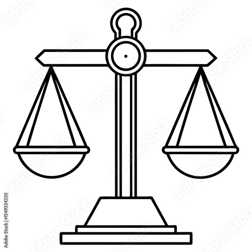 Analytical balance line art vector