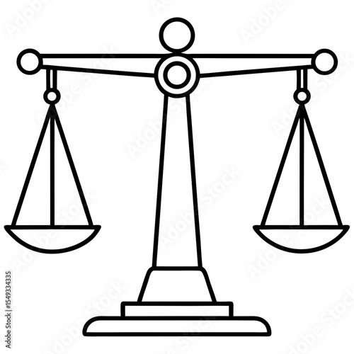 Analytical balance line art vector