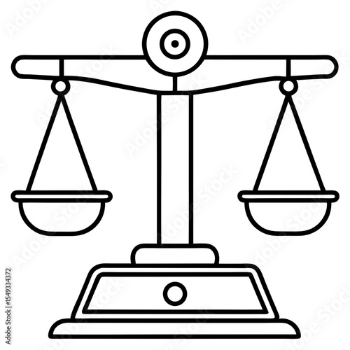 Analytical balance line art vector
