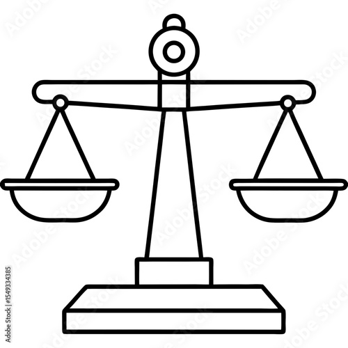 Analytical balance line art vector