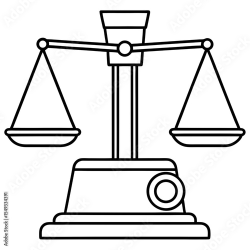 Analytical balance line art vector