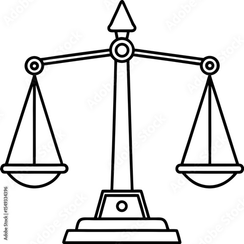 Analytical balance line art vector
